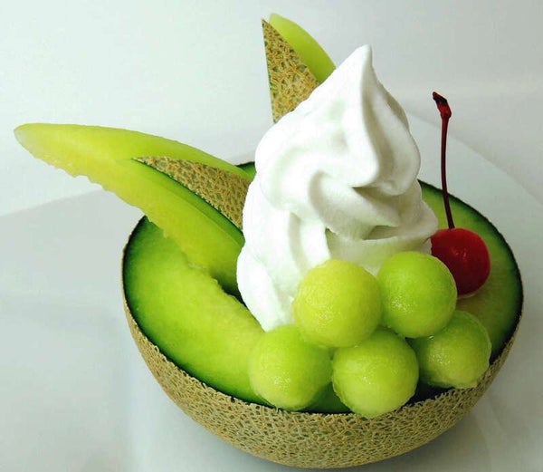 【千葉県内発】 まるっと茨城いただきます! 期間限定パフェ「茨城県産そのまんまメロン」 メロン推しな道の駅&茨城県産ローズポーク陶板焼き1